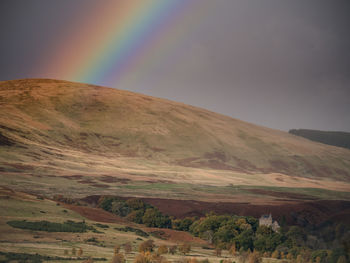 Scenic view of rainbow against sky