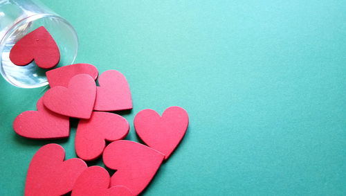 Close-up of heart shape over white background