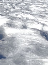 High angle view of snow land