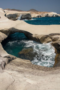 Scenic view of rocks in sea