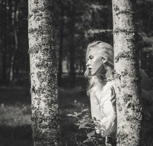 Woman in the woods