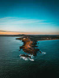 High angle view of sea against sky