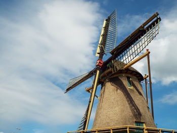 Low angle view of traditional windmill