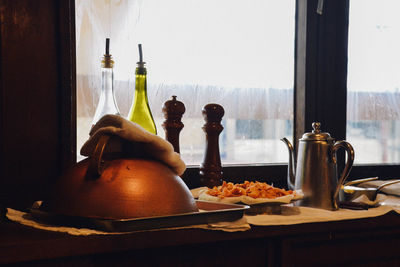 Close-up of food on table