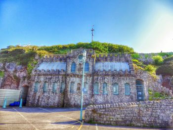 Built structure against clear blue sky