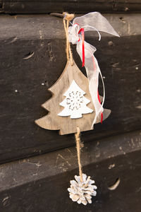 Close-up of tied up hanging