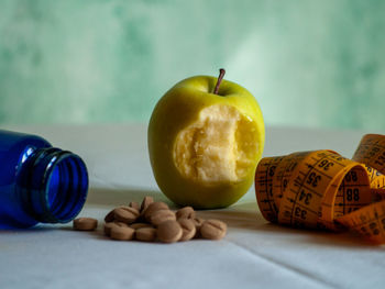 Close-up of apple on table