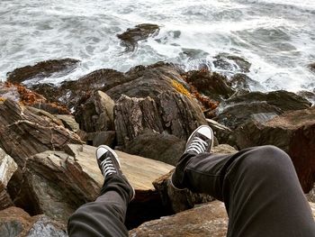 Low section of man on beach