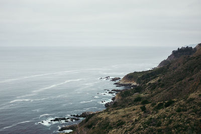 High angle view of sea against sky