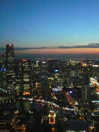 Illuminated city at night