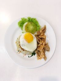 Close-up of breakfast served in plate