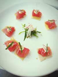 Close-up of served food in plate