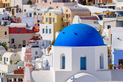 View of white buildings in city