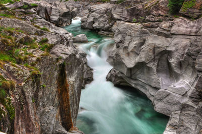 Scenic view of waterfall