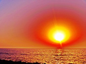 Scenic view of sea at sunset