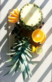 Close-up of fruits on plate