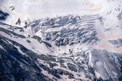 Aerial view of snowcapped mountains