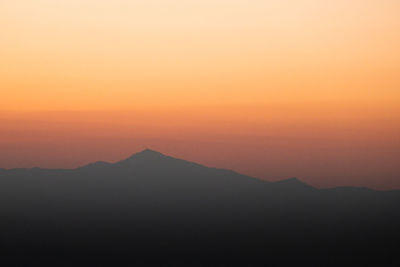 Colorful sunset on top of mountain. nature and outdoors.