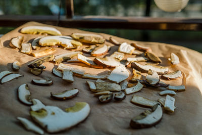 Close-up of cookies on table
