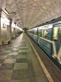Illuminated railroad station