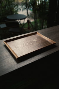 Close-up of open book on table