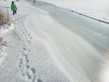 Scenic view of snow covered landscape