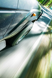 High angle view of car on road