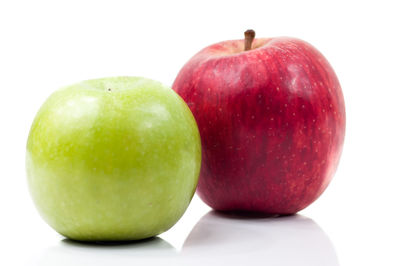 Close-up of apple against white background