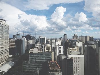 View of city against cloudy sky