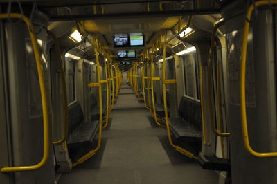 Empty seats in train