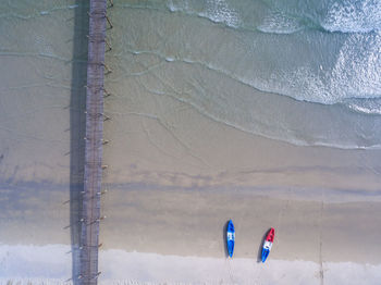 High angle view of pier and sea