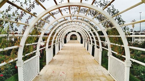 View of empty footbridge