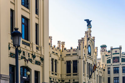 Low angle view of estacion del norte against clear sky