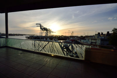 View of pier against sky during sunset