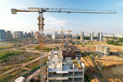 High angle view of construction site