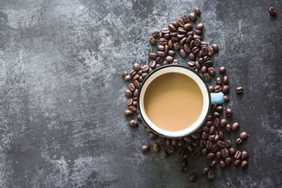 High angle view of coffee cup