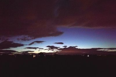 Silhouette of landscape at sunset