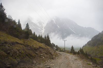 Road amidst mountains against sky