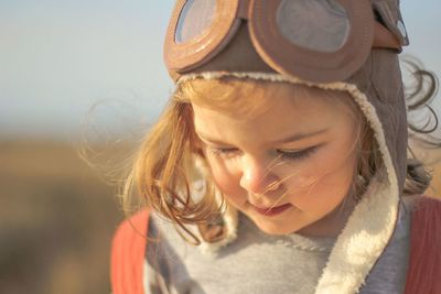 Portrait of a girl looking away