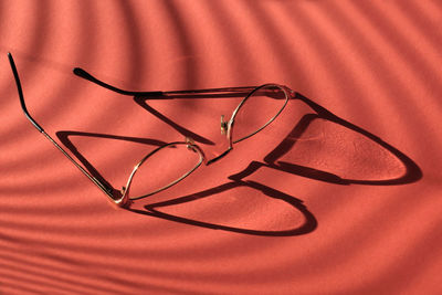 Close-up of eyeglasses on table