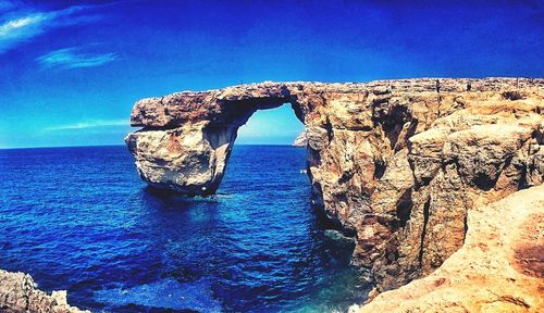 Rock formations in sea