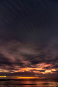 Scenic view of dramatic sky over sea