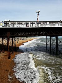 Bridge over river against sky