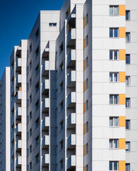 Low angle view of modern building against clear sky