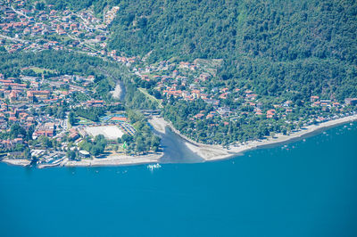 Aerial view of cannobio from a mountain