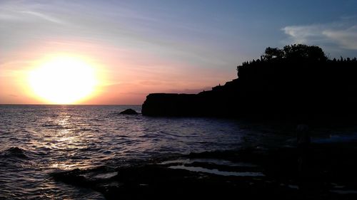 Scenic view of sea during sunset