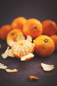 Close-up of orange fruits on table