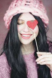 Close-up portrait of a beautiful young woman