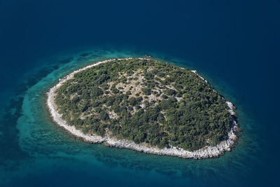 High angle view of island in sea