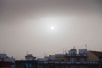 Buildings against sky during sunset